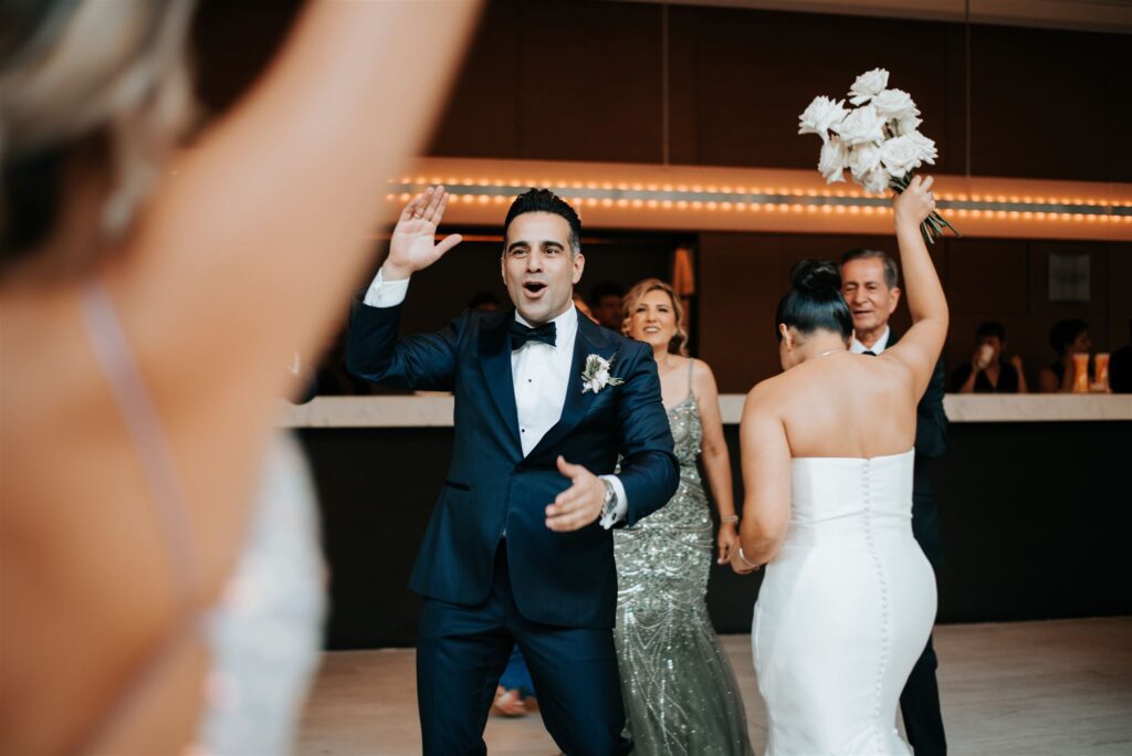 Bride and groom dancing at wedding at the Royal Conservatory of Music